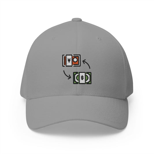 Currency Exchange Emoji Grey Cap – Premium by Capmoji