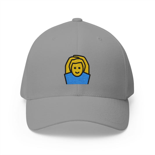 Man Gesturing Ok Emoji Grey Cap – Premium by Capmoji