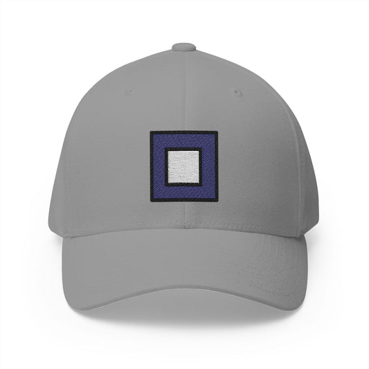 Black Square Button Emoji Grey Cap – Premium by Capmoji