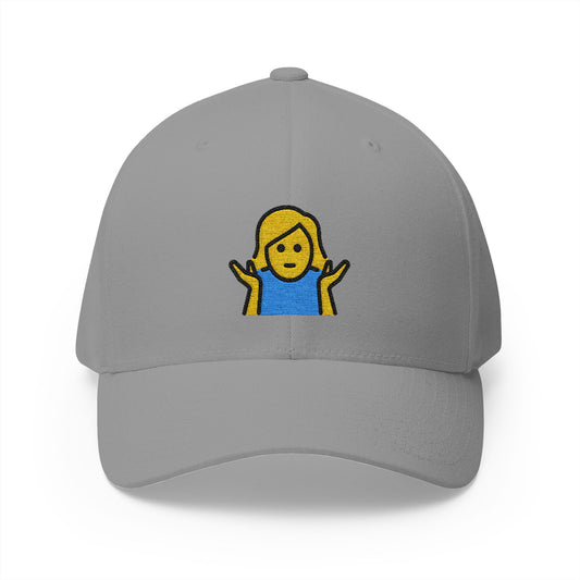 Woman Shrugging Emoji Grey Cap – Premium by Capmoji