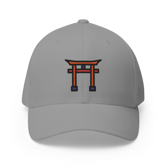 Shinto Shrine Emoji Grey Cap – Premium by Capmoji