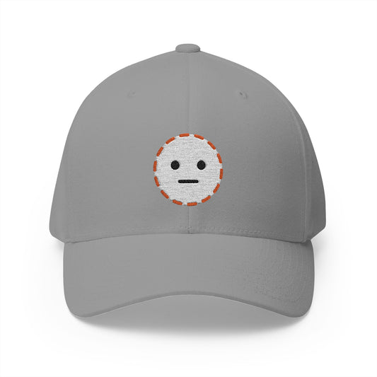Dotted Line Face Emoji Grey Cap – Premium by Capmoji