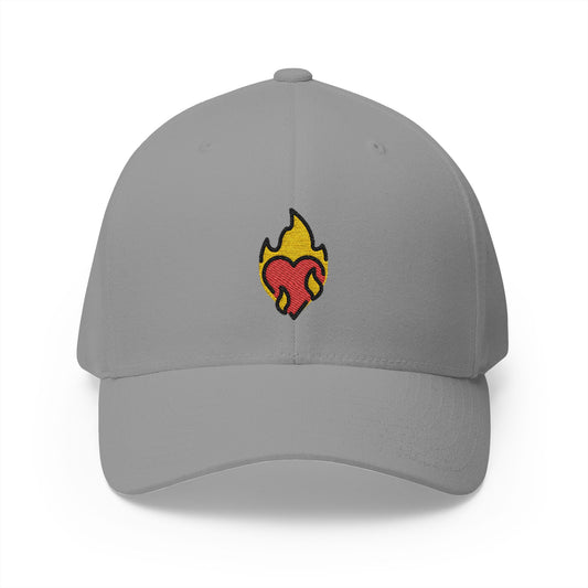 Heart On Fire Emoji Grey Cap – Premium by Capmoji