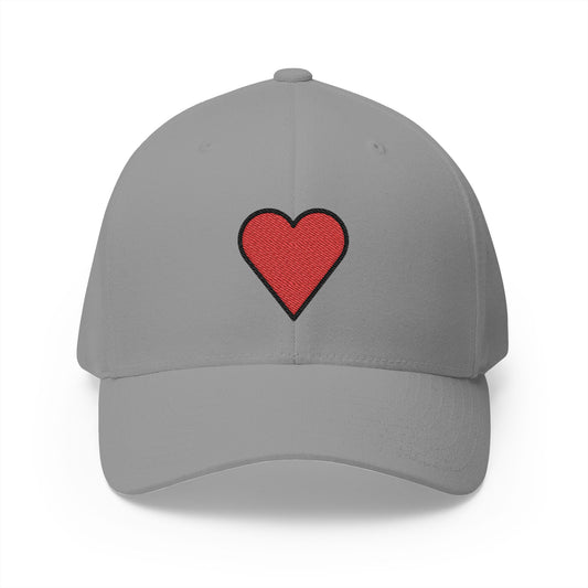 Red Heart Emoji Grey Cap – Premium by Capmoji
