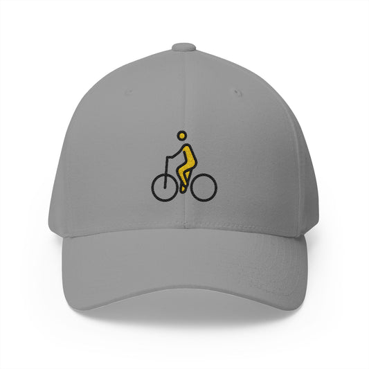 Man Biking Emoji Grey Cap – Premium by Capmoji