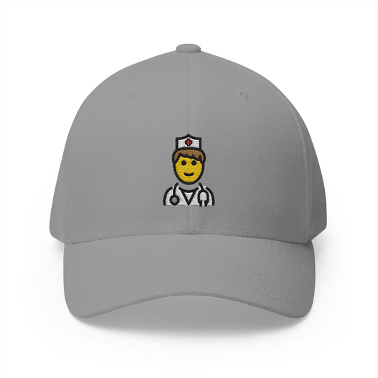 Male Doctor Emoji Grey Cap – Premium by Capmoji