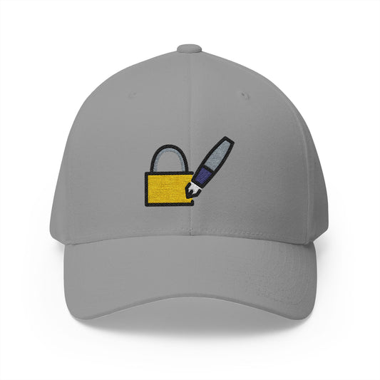 Locked With Pen Emoji Grey Cap – Premium by Capmoji