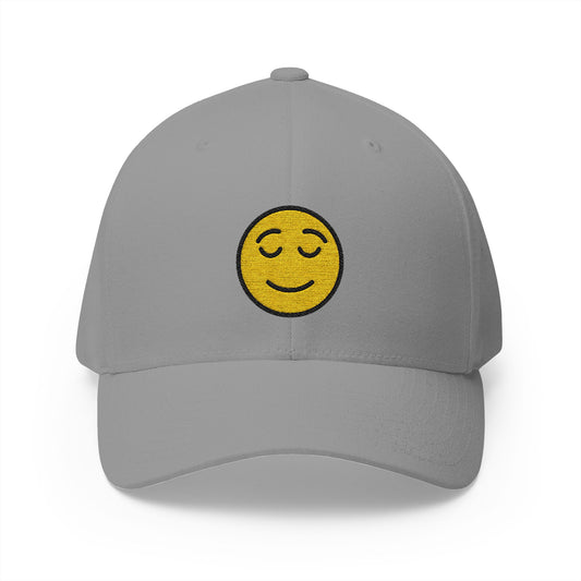 Relieved Face Emoji Grey Cap – Premium by Capmoji