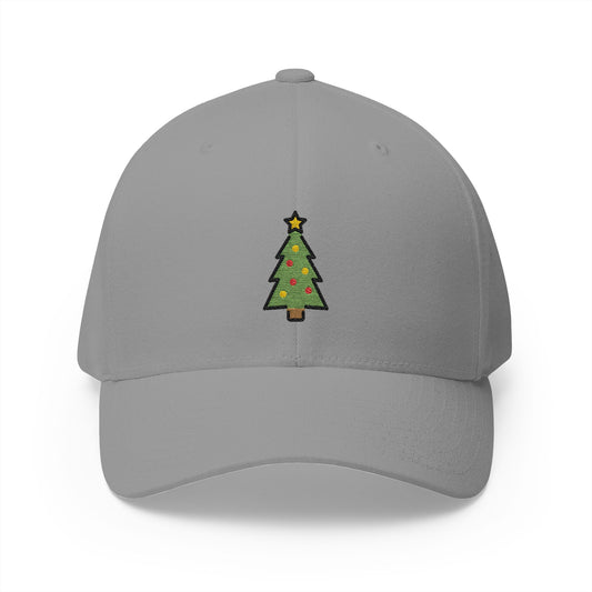 Christmas Tree Emoji Grey Cap – Premium by Capmoji