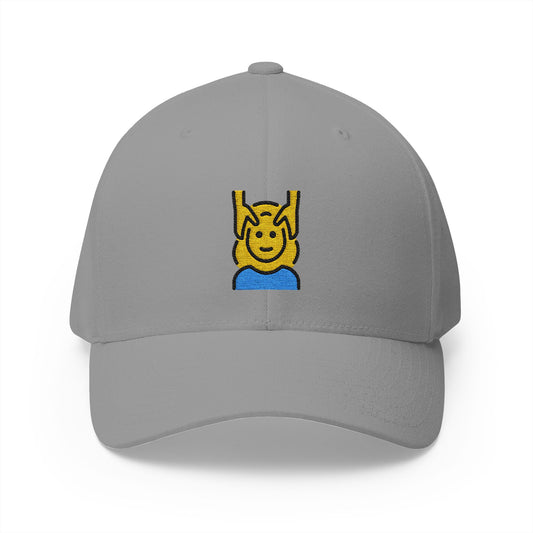 Woman Getting Massage Emoji Grey Cap – Premium by Capmoji