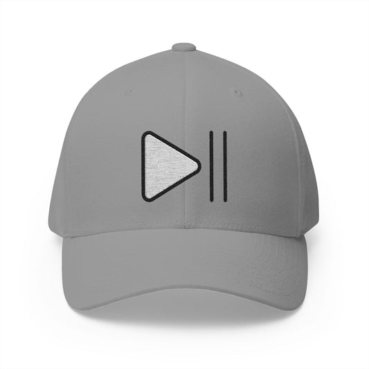 Play Or Pause Button Emoji Grey Cap – Premium by Capmoji