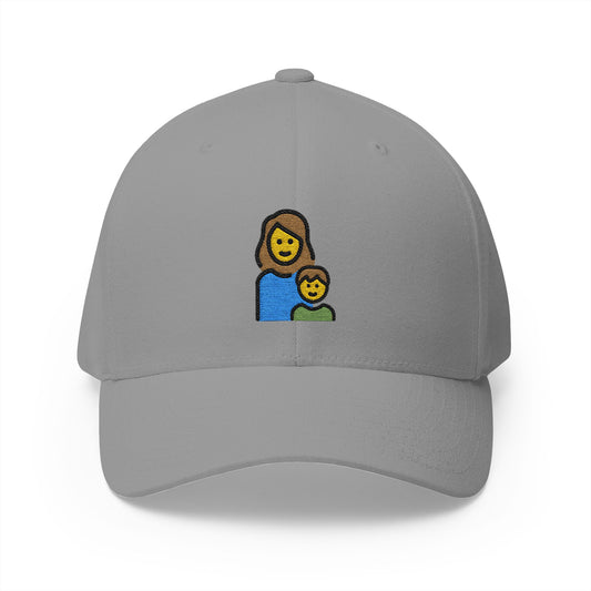 Family: Woman, Boy Emoji Grey Cap – Premium by Capmoji