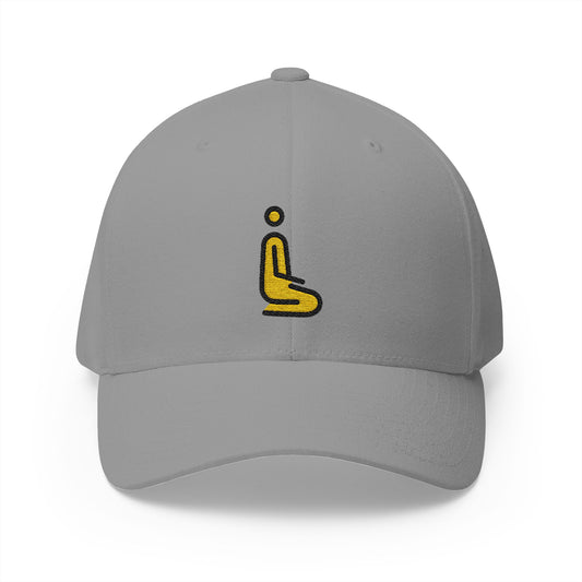 Person Kneeling: Facing Right Emoji Grey Cap – Premium by Capmoji