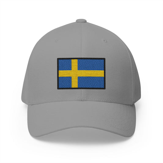 Flag: Sweden Emoji Grey Cap – Premium by Capmoji
