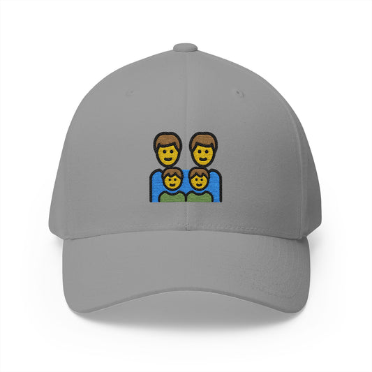 Family: Man, Man, Boy, Boy Emoji Grey Cap – Premium by Capmoji