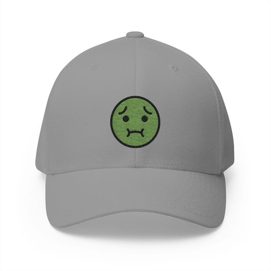 Nauseated Face Emoji Grey Cap – Premium by Capmoji