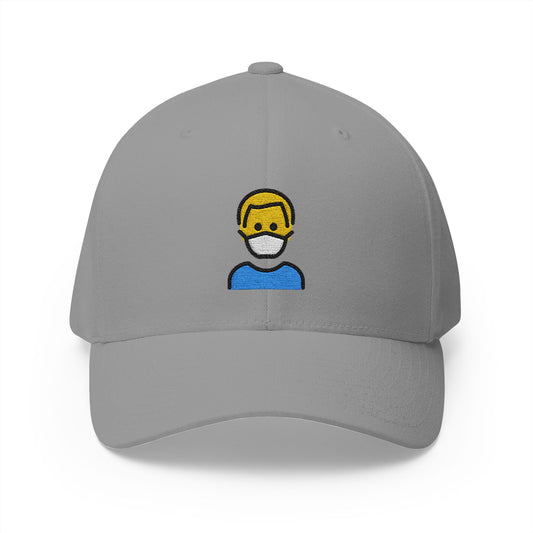 Man With Medical Mask Emoji Grey Cap – Premium by Capmoji