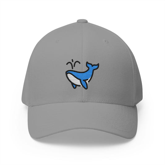 Spouting Whale Emoji Grey Cap – Premium by Capmoji