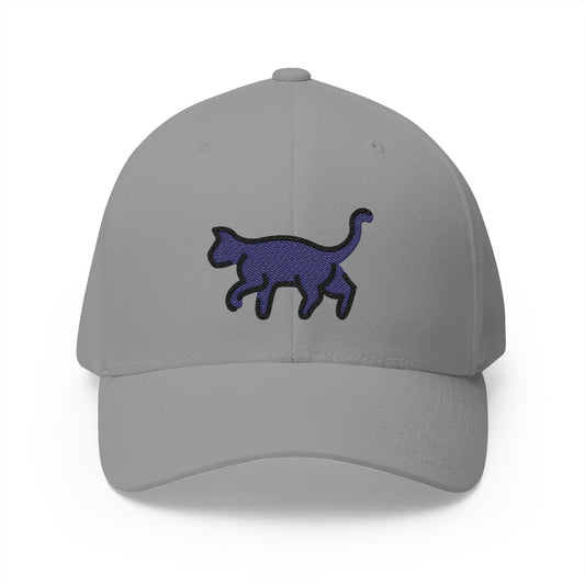 Black Cat Emoji Grey Cap – Premium by Capmoji