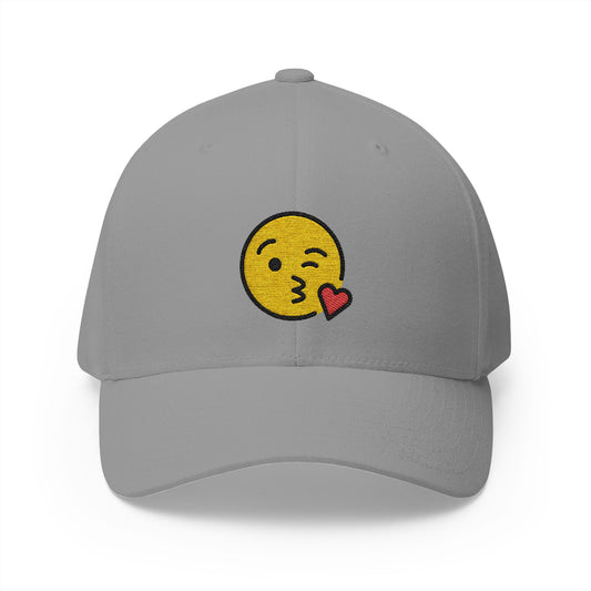 Face Blowing A Kiss Emoji Grey Cap – Premium by Capmoji