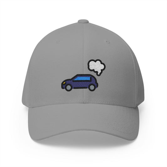 Exhaust Gases Car Emoji Grey Cap – Premium by Capmoji