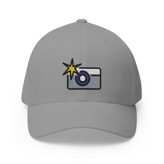 Camera With Flash Emoji Grey Cap – Premium by Capmoji