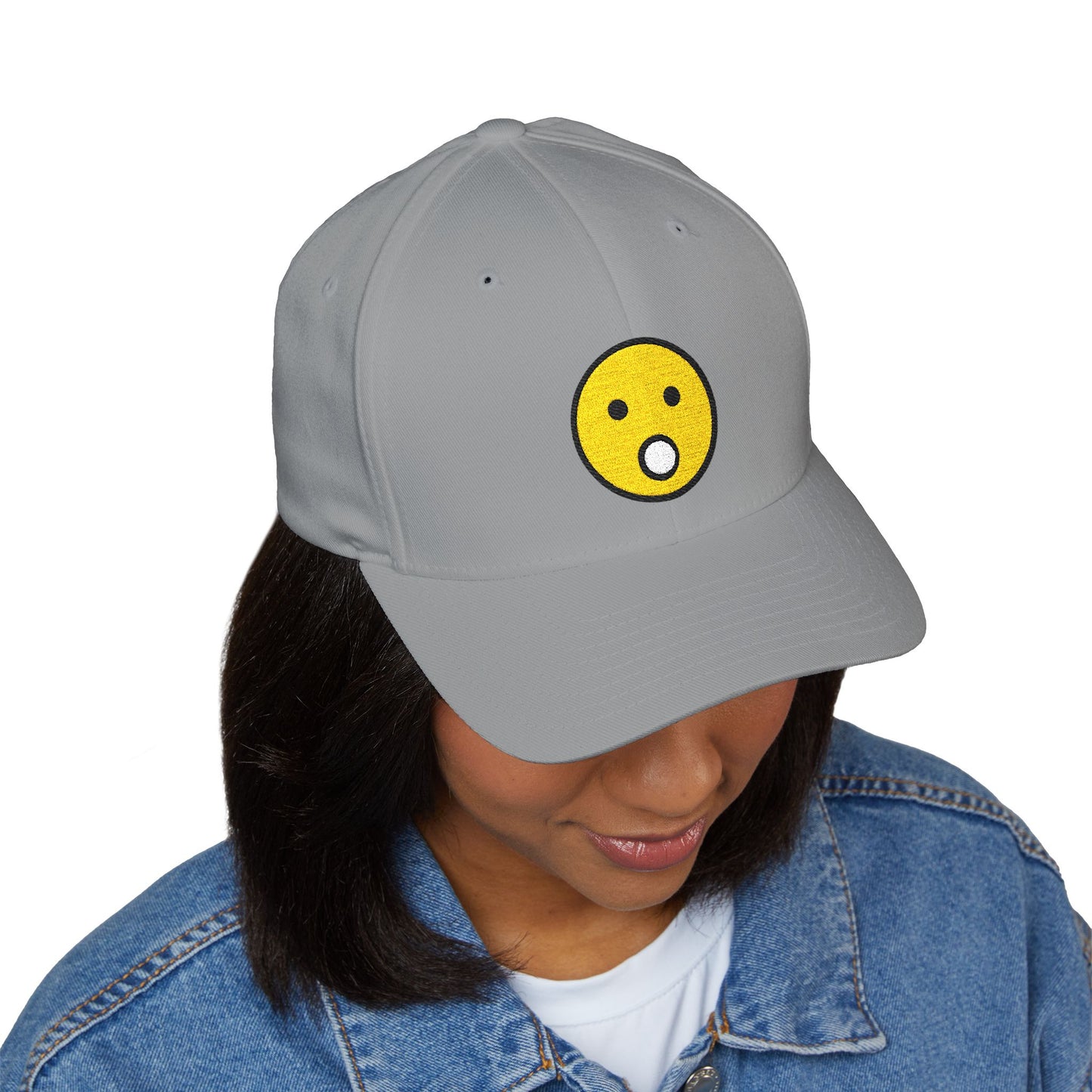 Face With Open Mouth Emoji Cap – Premium by Capmoji