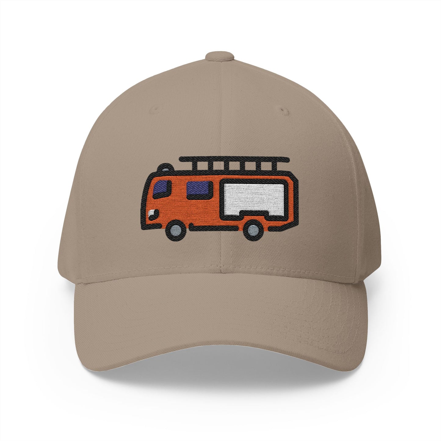 Fire Engine Emoji Khaki Cap – Premium by Capmoji