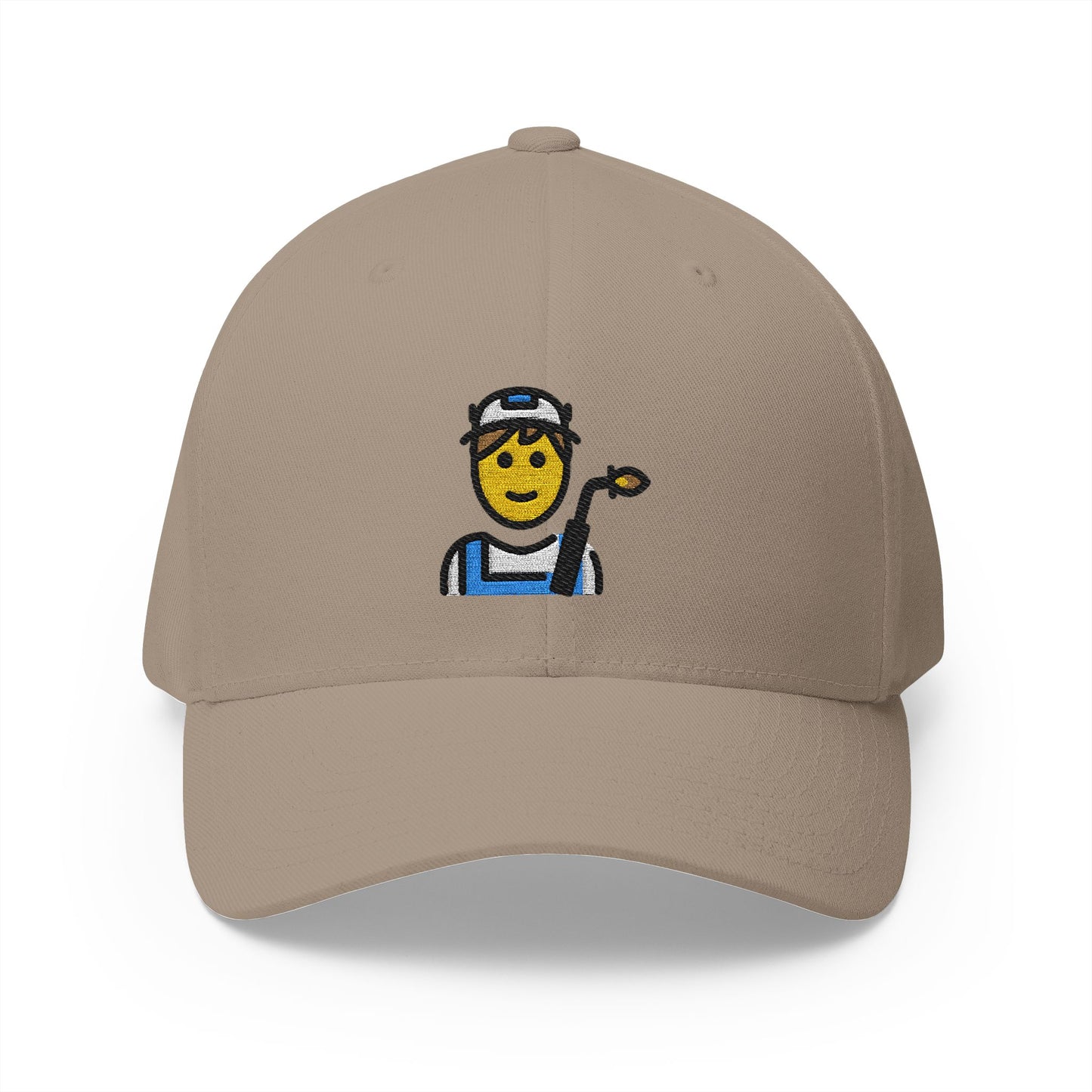 Man Factory Worker Emoji Khaki Cap – Premium by Capmoji
