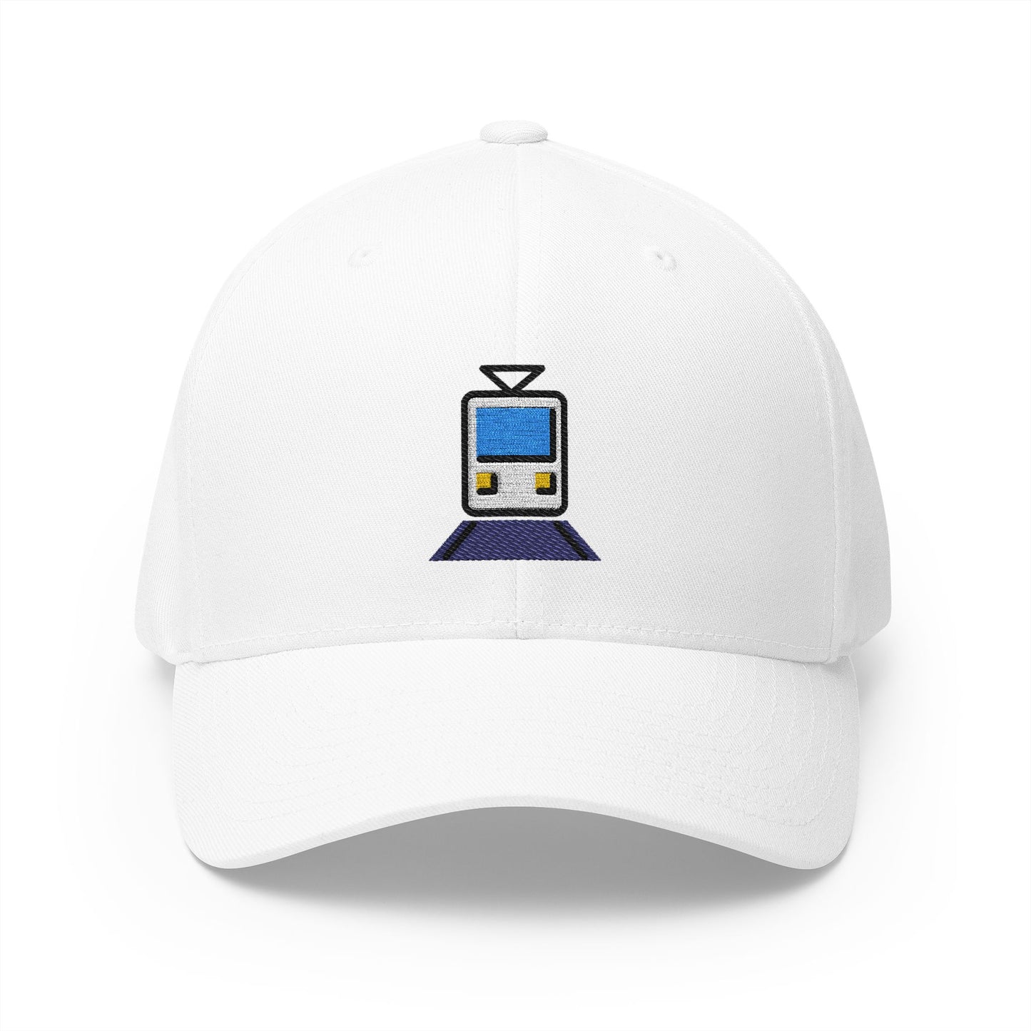 Tram Emoji White Cap – Premium by Capmoji