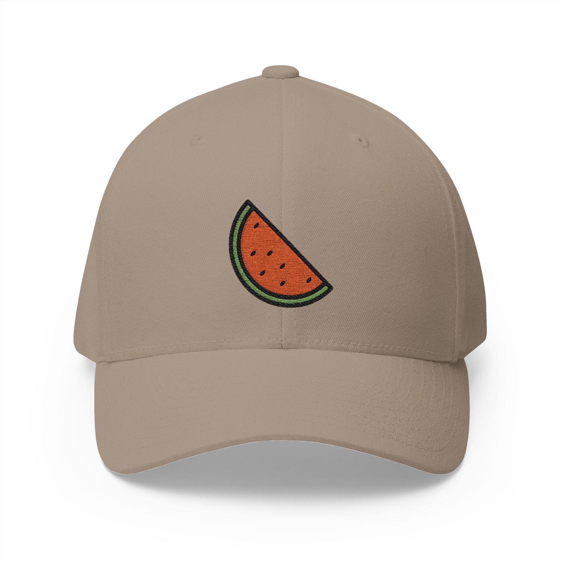 Watermelon Emoji Khaki Cap – Premium by Capmoji