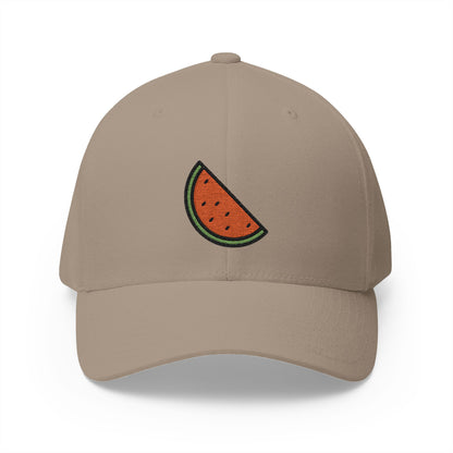 Watermelon Emoji Khaki Cap – Premium by Capmoji
