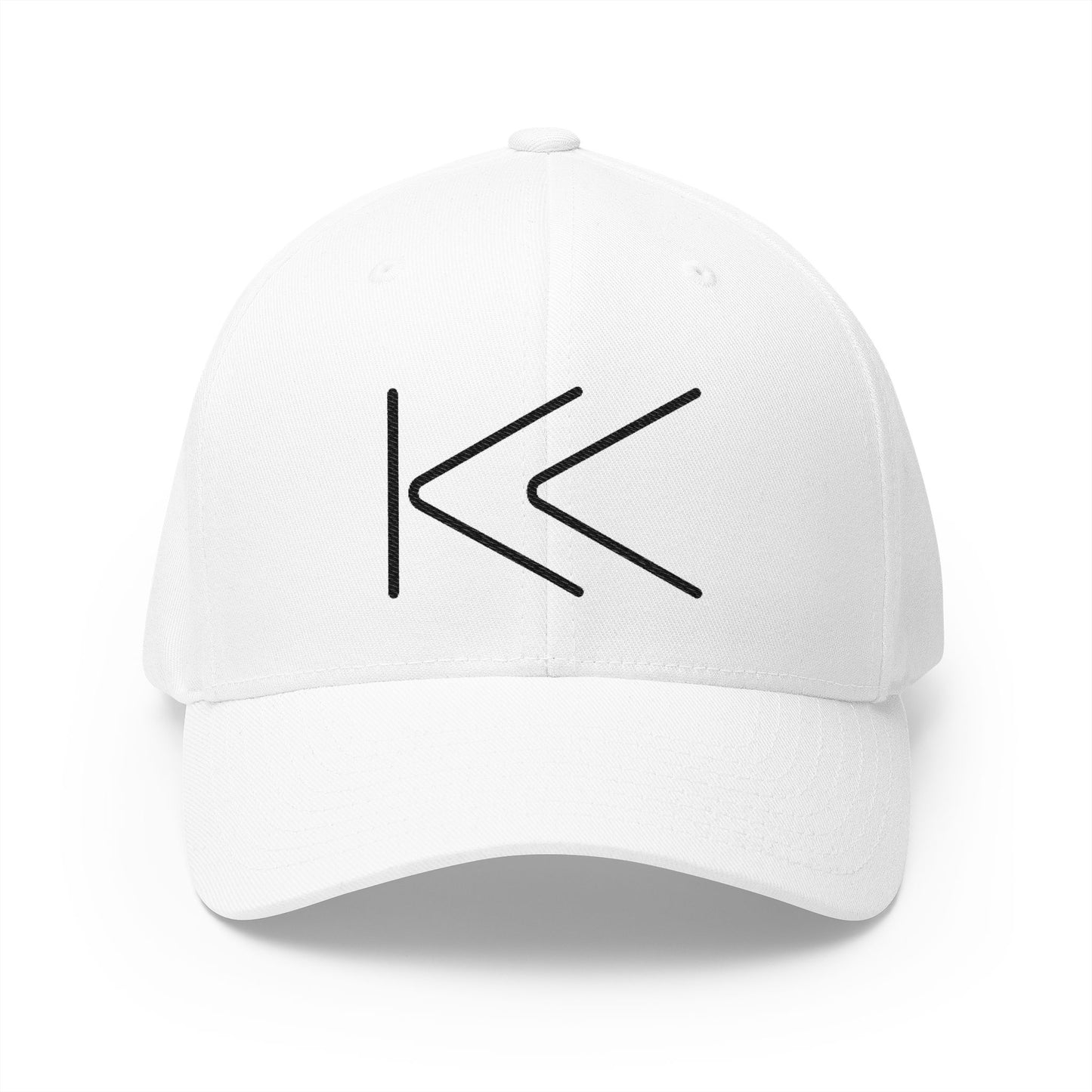 Last Track Button Emoji White Cap – Premium by Capmoji