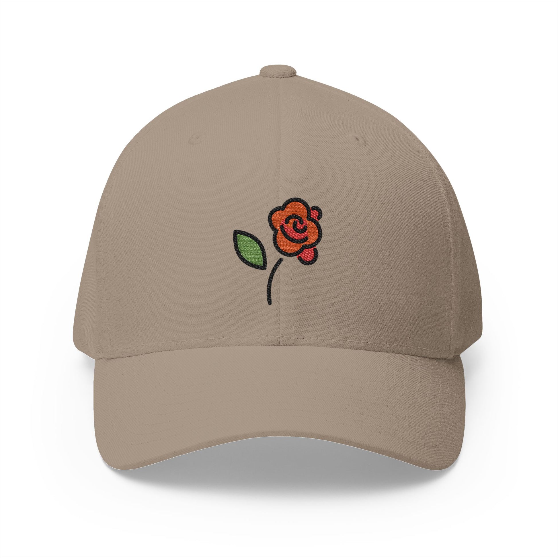 Rose Emoji Khaki Cap – Premium by Capmoji