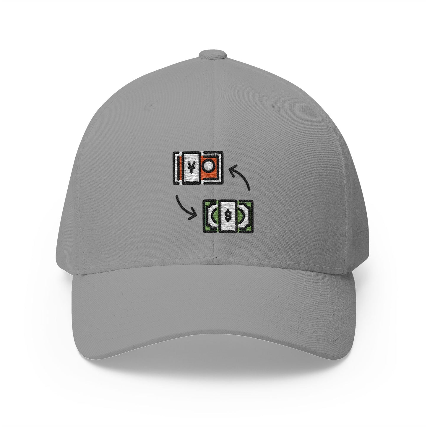 Currency Exchange Emoji Grey Cap – Premium by Capmoji