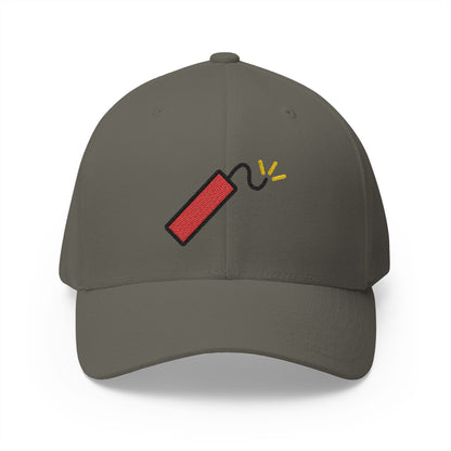 Firecracker Emoji Olive Cap – Premium by Capmoji