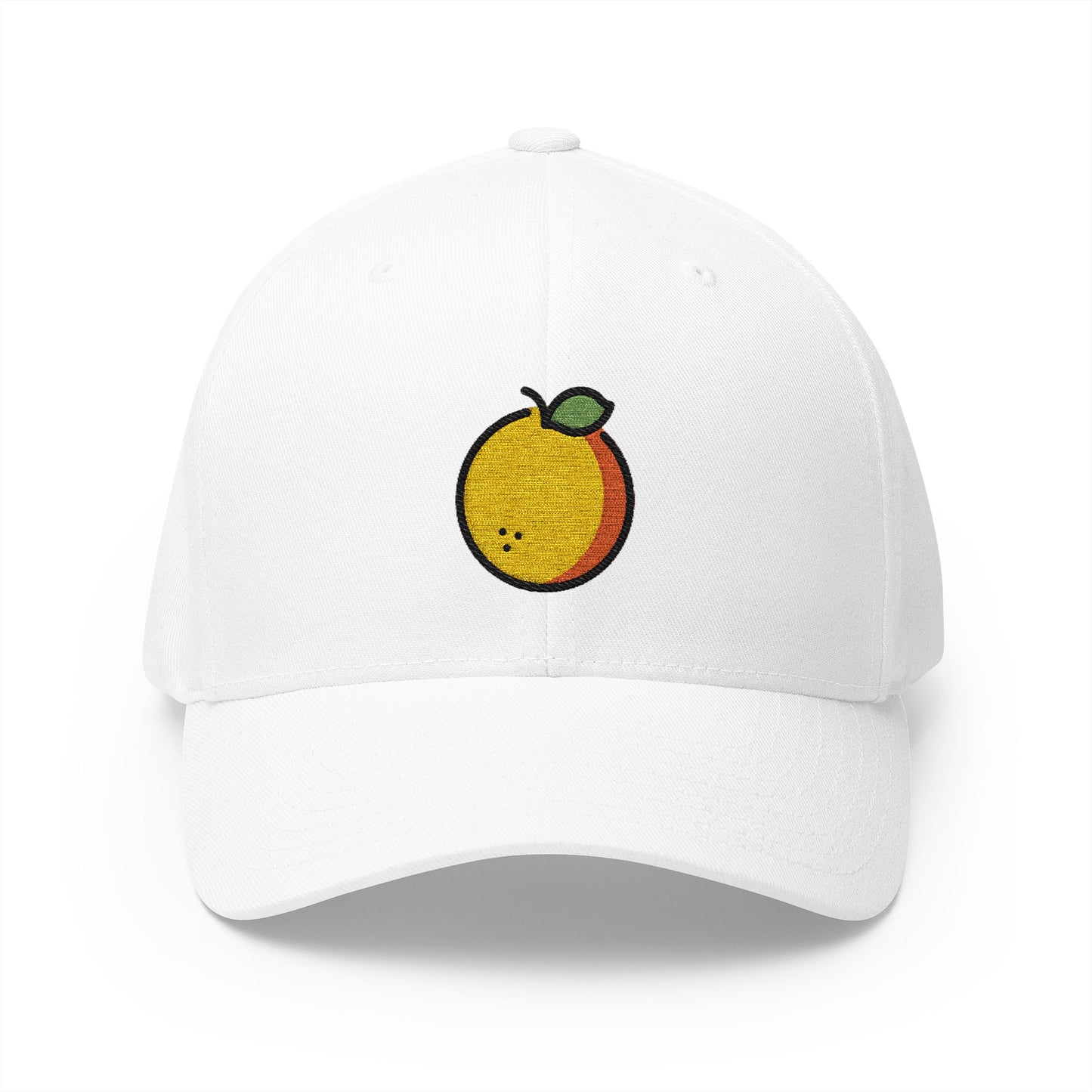 Tangerine Emoji White Cap – Premium by Capmoji