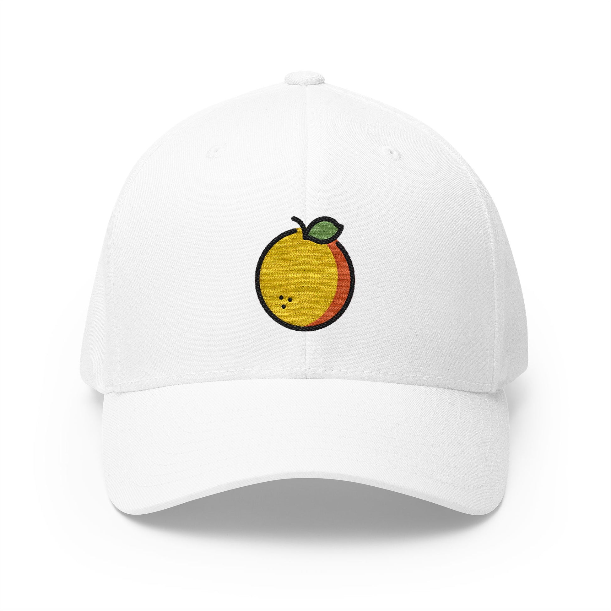 Tangerine Emoji White Cap – Premium by Capmoji
