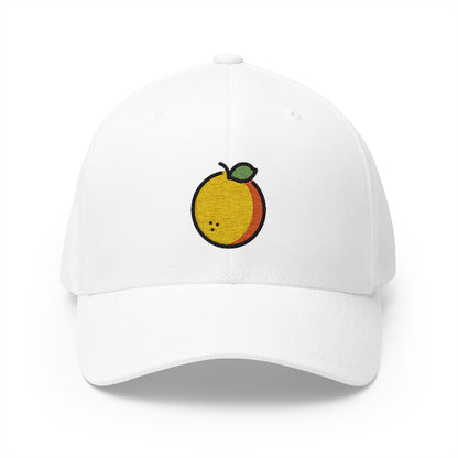 Tangerine Emoji White Cap – Premium by Capmoji