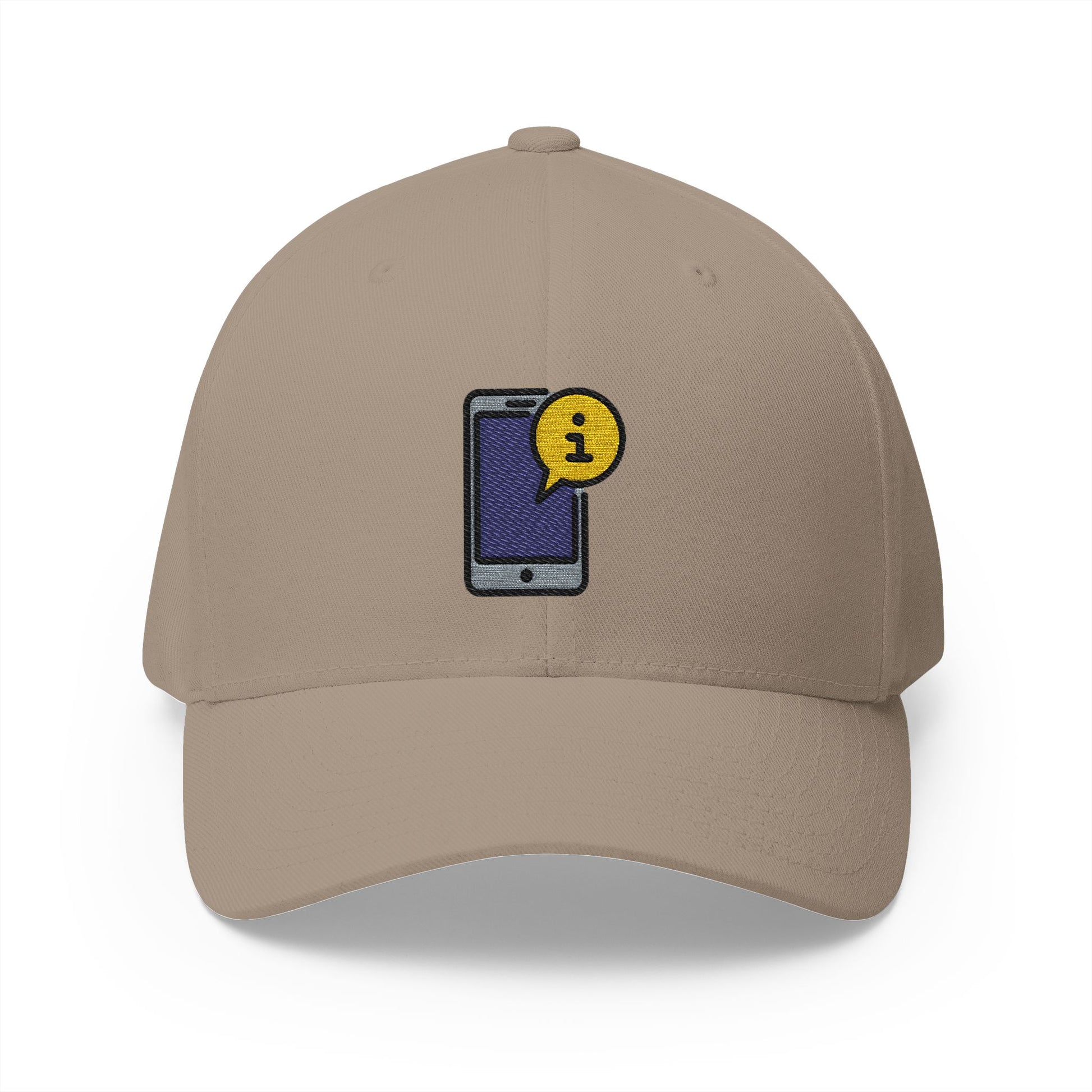 Mobile Info Emoji Khaki Cap – Premium by Capmoji