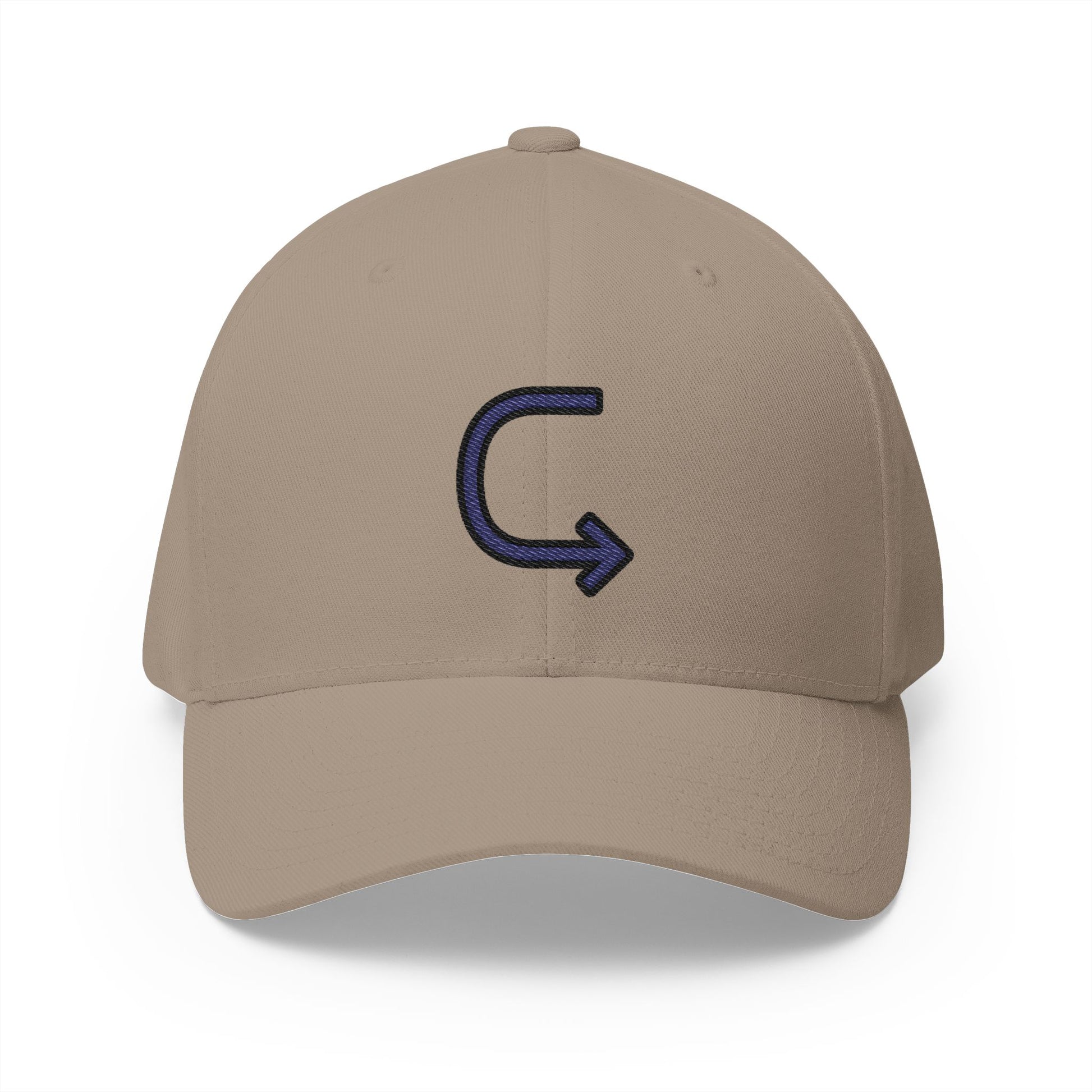 Left Arrow Curving Right Emoji Khaki Cap – Premium by Capmoji