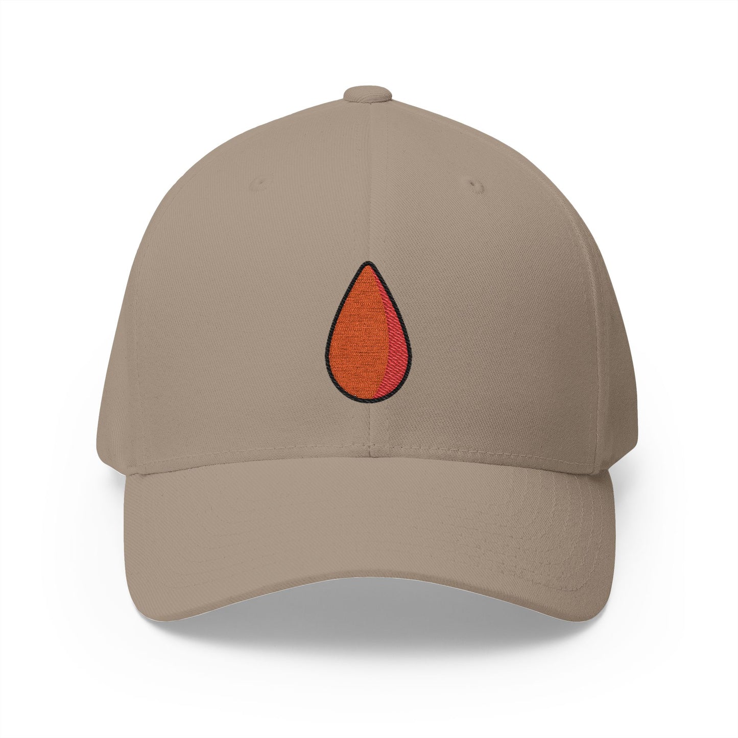 Drop Of Blood Emoji Khaki Cap – Premium by Capmoji