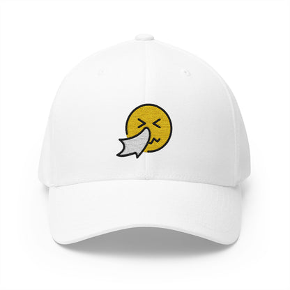 Sneezing Face Emoji White Cap – Premium by Capmoji