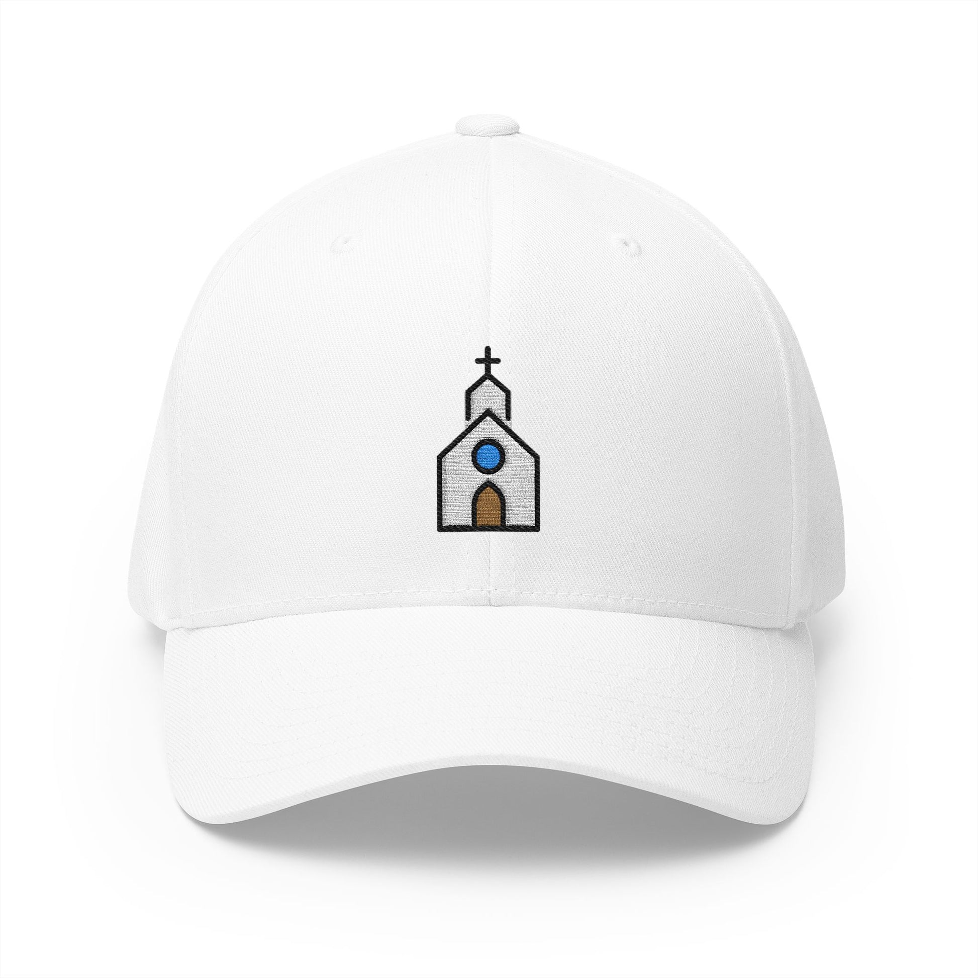 Church Emoji White Cap – Premium by Capmoji