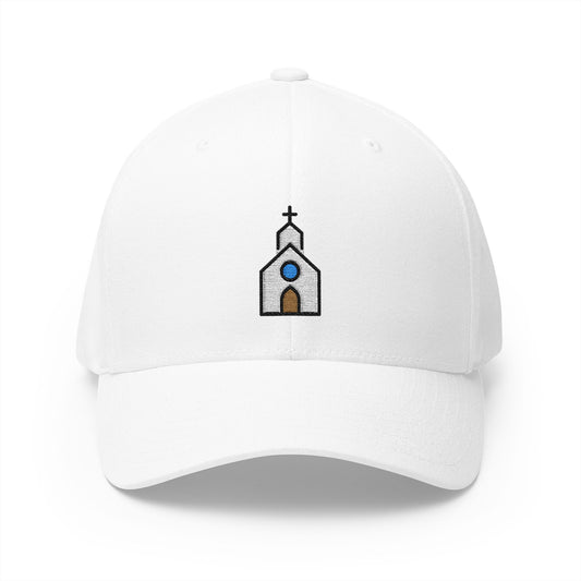 Church Emoji White Cap – Premium by Capmoji
