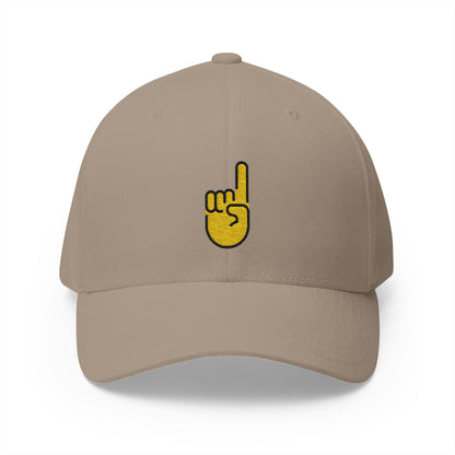 Index Pointing Up Emoji Khaki Cap – Premium by Capmoji