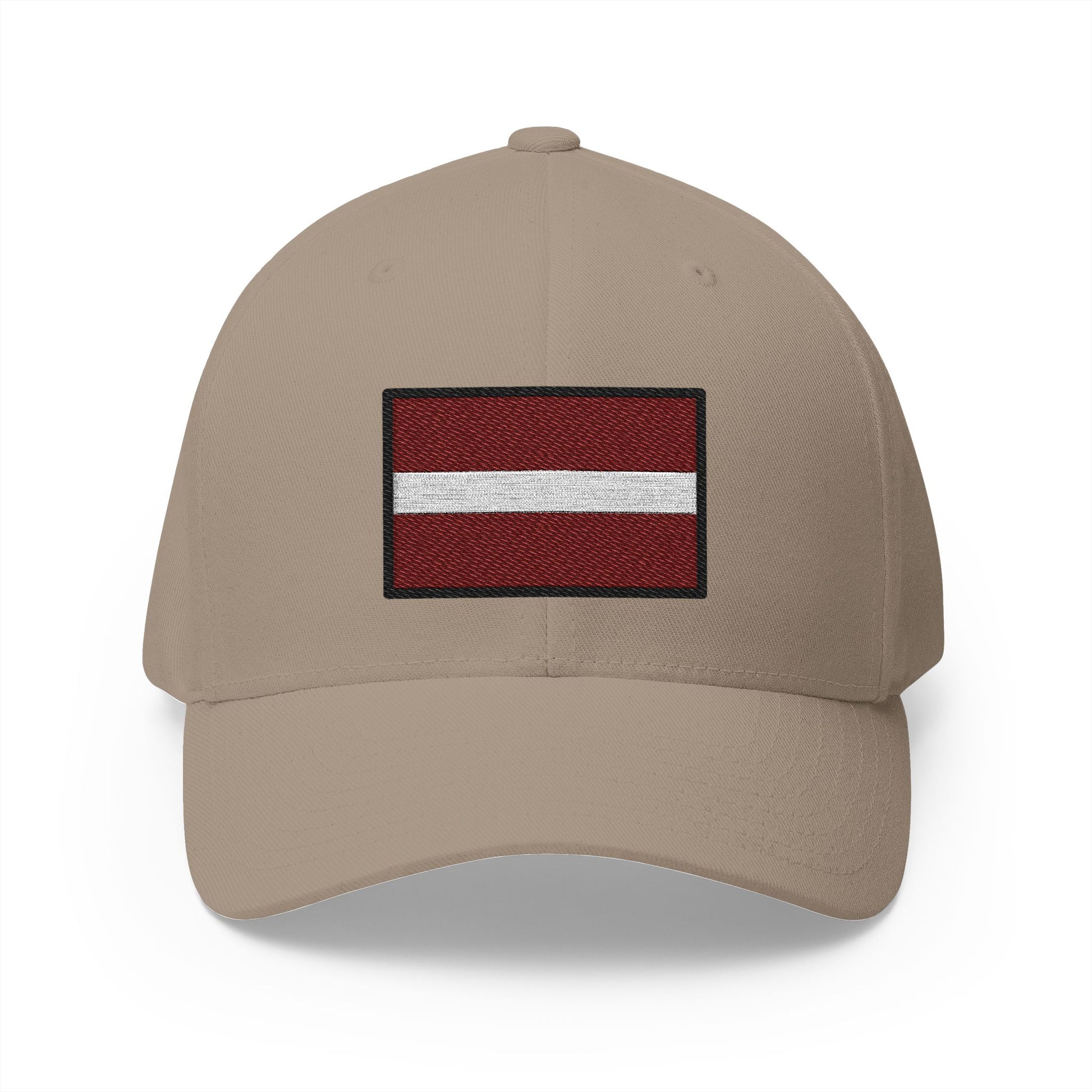 Flag: Latvia Emoji Khaki Cap – Premium by Capmoji