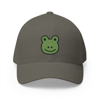 Frog Emoji Olive Cap – Premium by Capmoji
