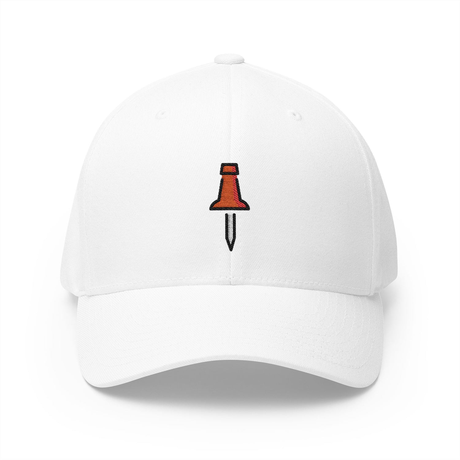 Pushpin Emoji White Cap – Premium by Capmoji