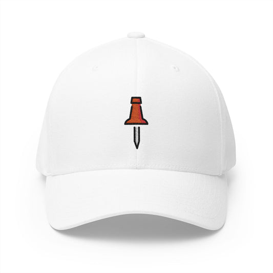 Pushpin Emoji White Cap – Premium by Capmoji